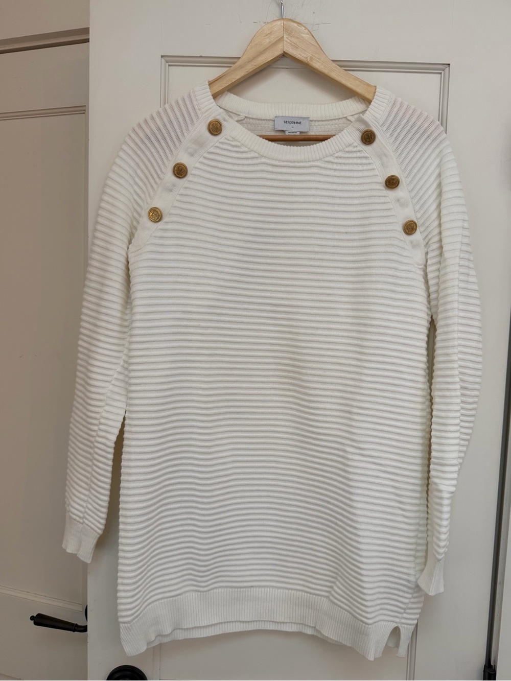 EUC SERAPHINE CREAM OTTOMAN TUNIC MATERNITY SWEATER NURSING SWEATER SIZE XS